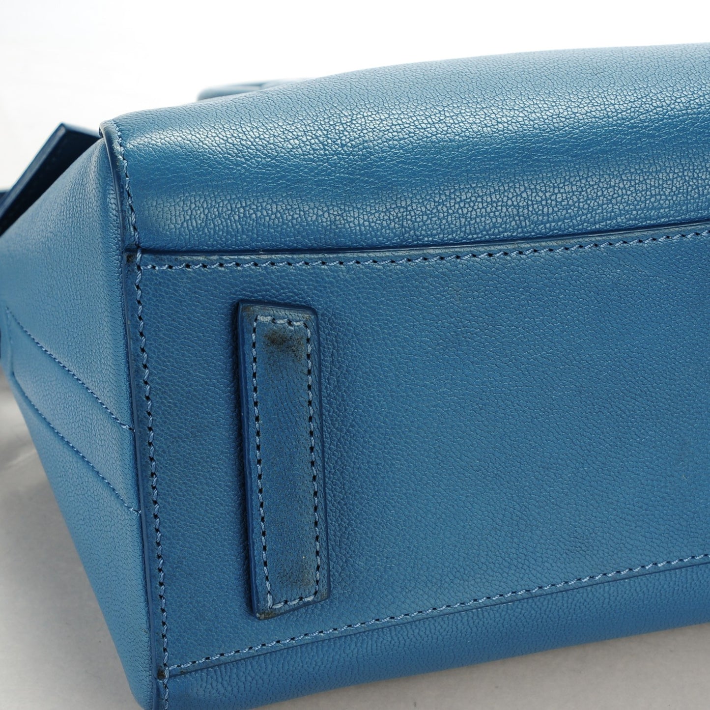Sugar Goatskin Mini Antigona Mineral Blue