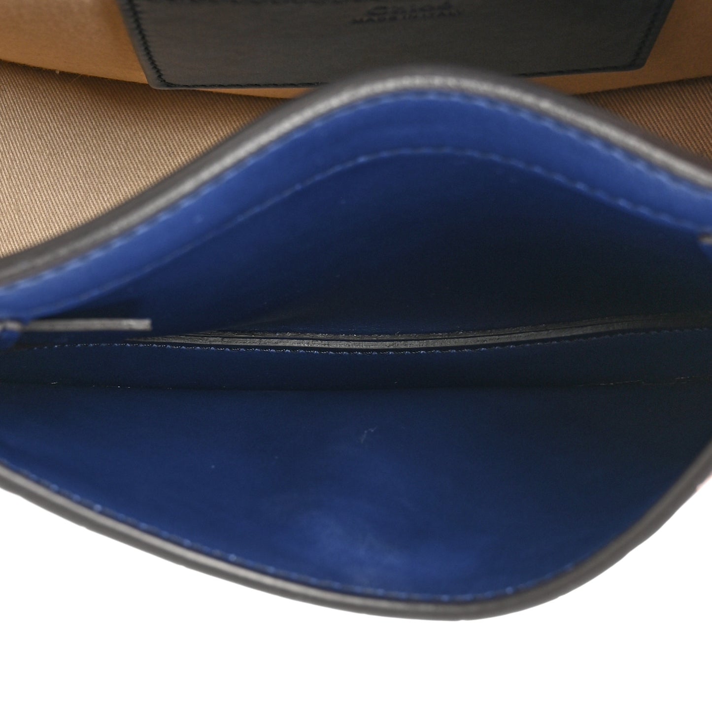 Shiny Calfskin Crocodile Embossed Small Tess Bag Blue Brown