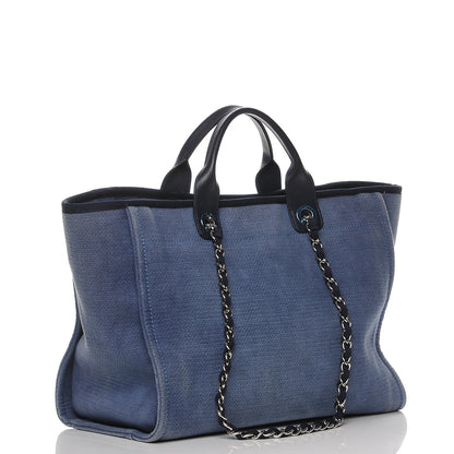 Chanel Canvas Large Deauville Tote Denim Blue 4 of 12