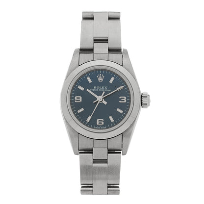 Rolex Stainless Steel 24mm Oyster Perpetual Watch Blue 76080 1 of 4