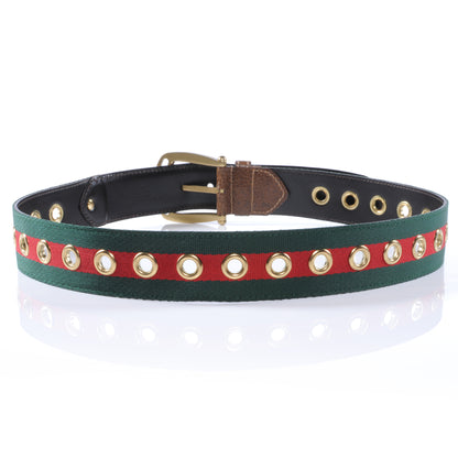 Gucci Leather Web Grommet Belt 85 34 2 of 4
