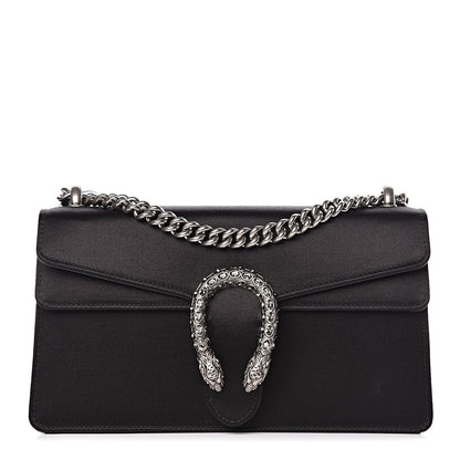 Gucci Satin Silk Crystal Small Dionysus Shoulder Bag Black Black Diamond 1 of 11
