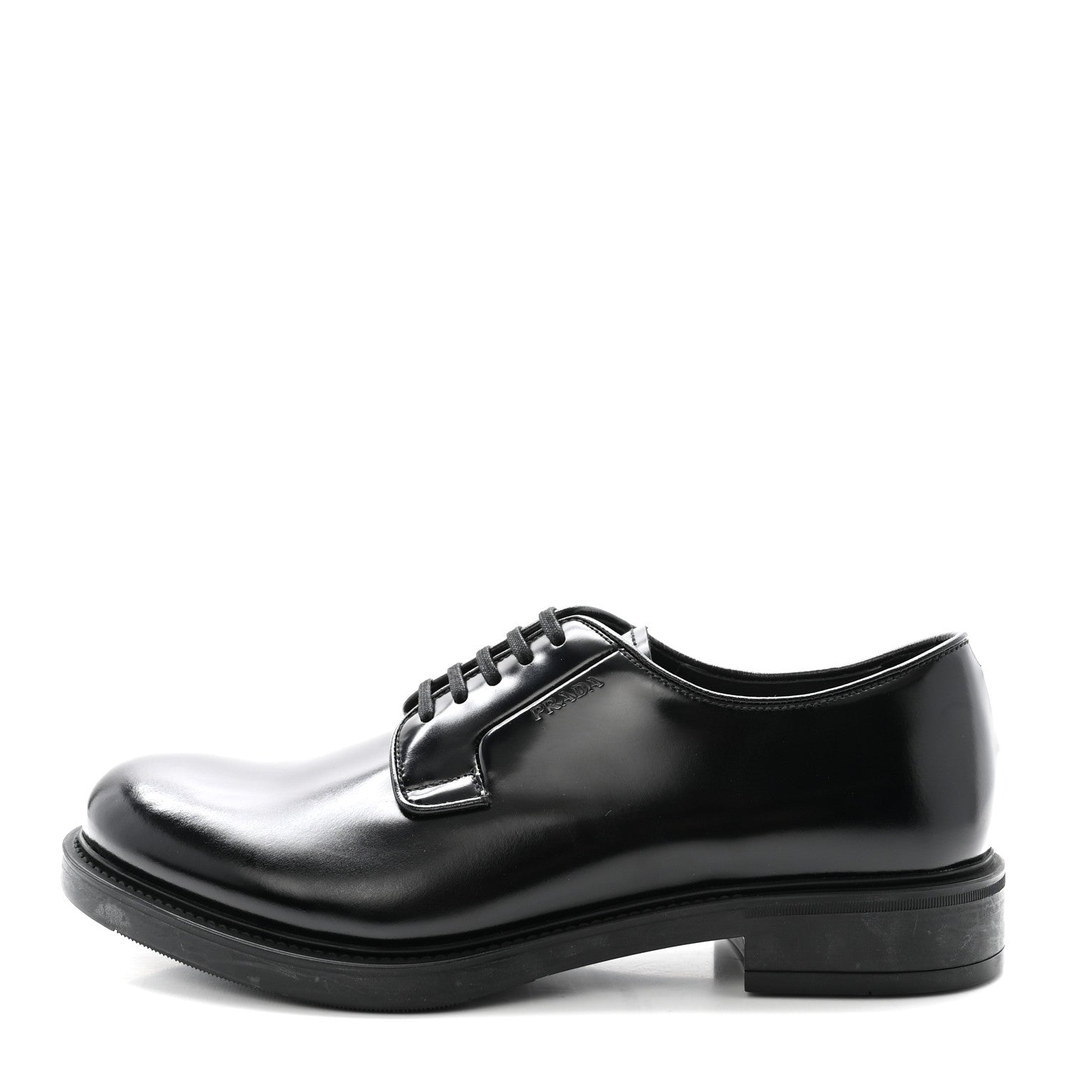 Prada Spazzolato Mens Derby Loafers 7.5 Black 1 of 9