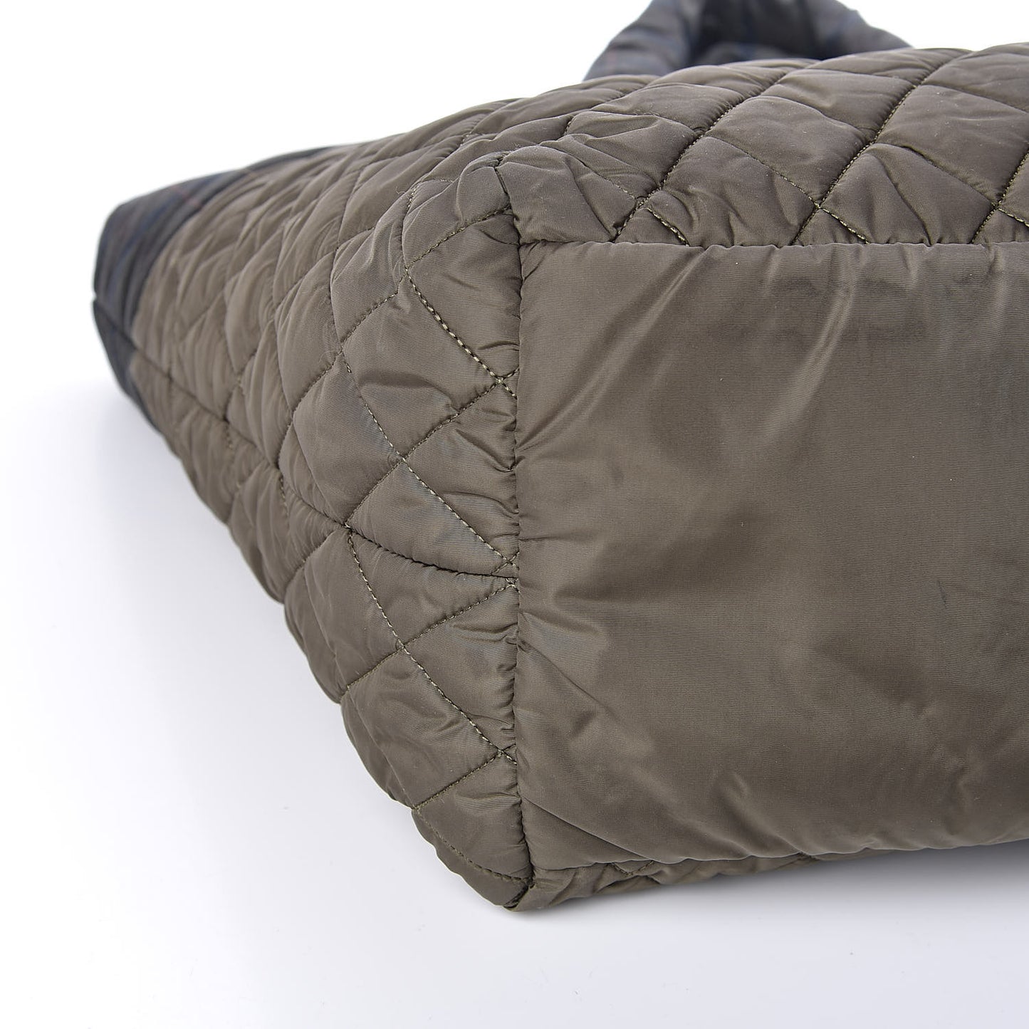 Nylon Quilted Large Coco Cocoon Tote Khaki