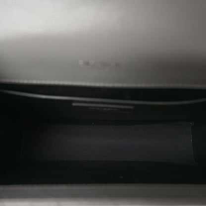 Saint Laurent Grain De Poudre Textured Mixed Matelasse Medium Triquilt Monogram Satchel New Stone 5 of 9