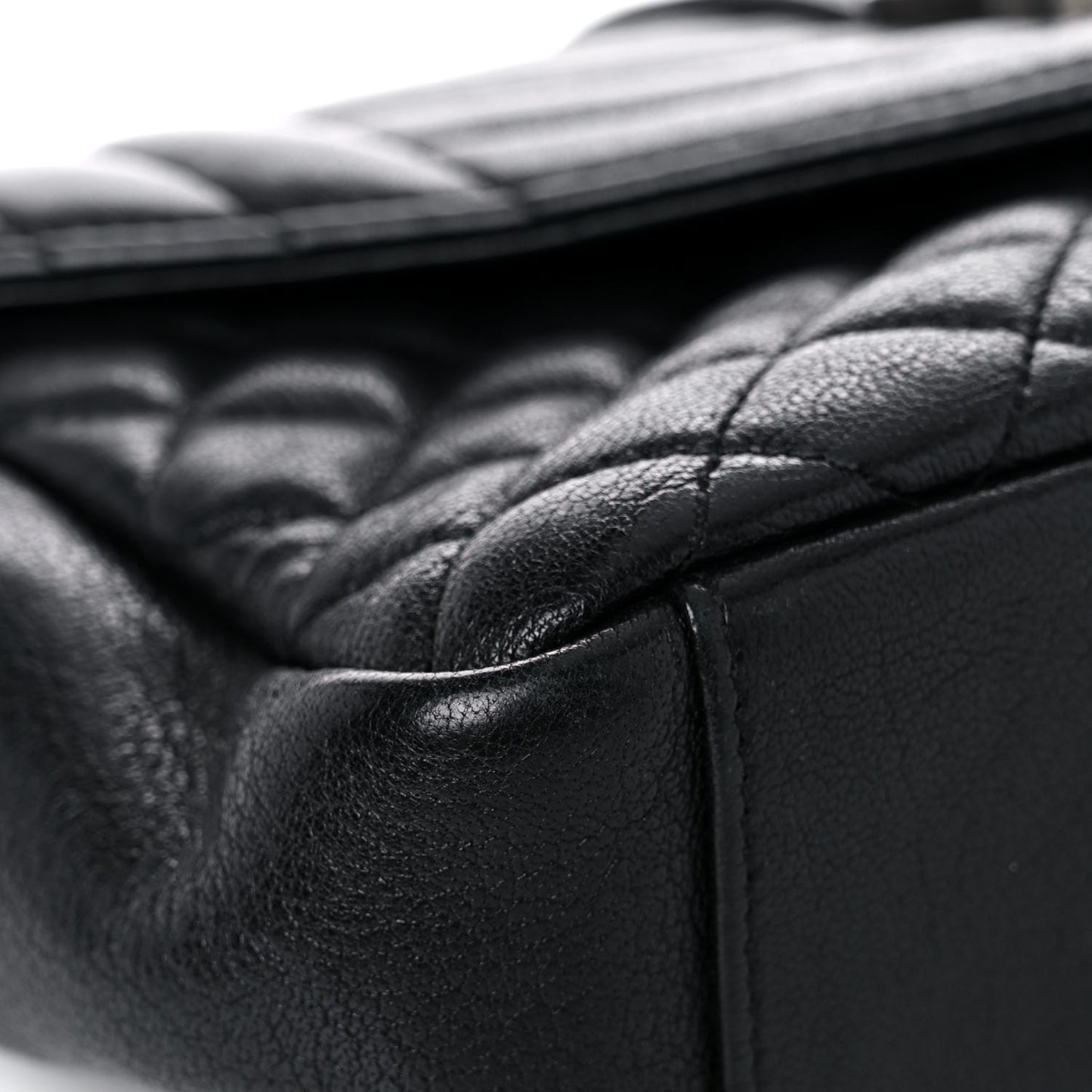 Sheepskin Tri-Quilt Monogram Medium College Bag Black