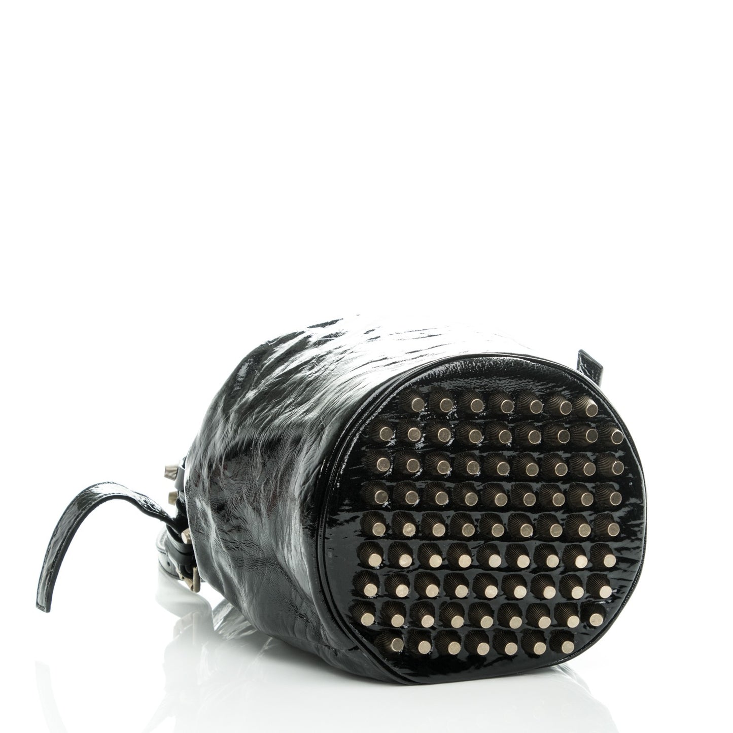 Patent Diego Bucket Bag Black Brass Hardware