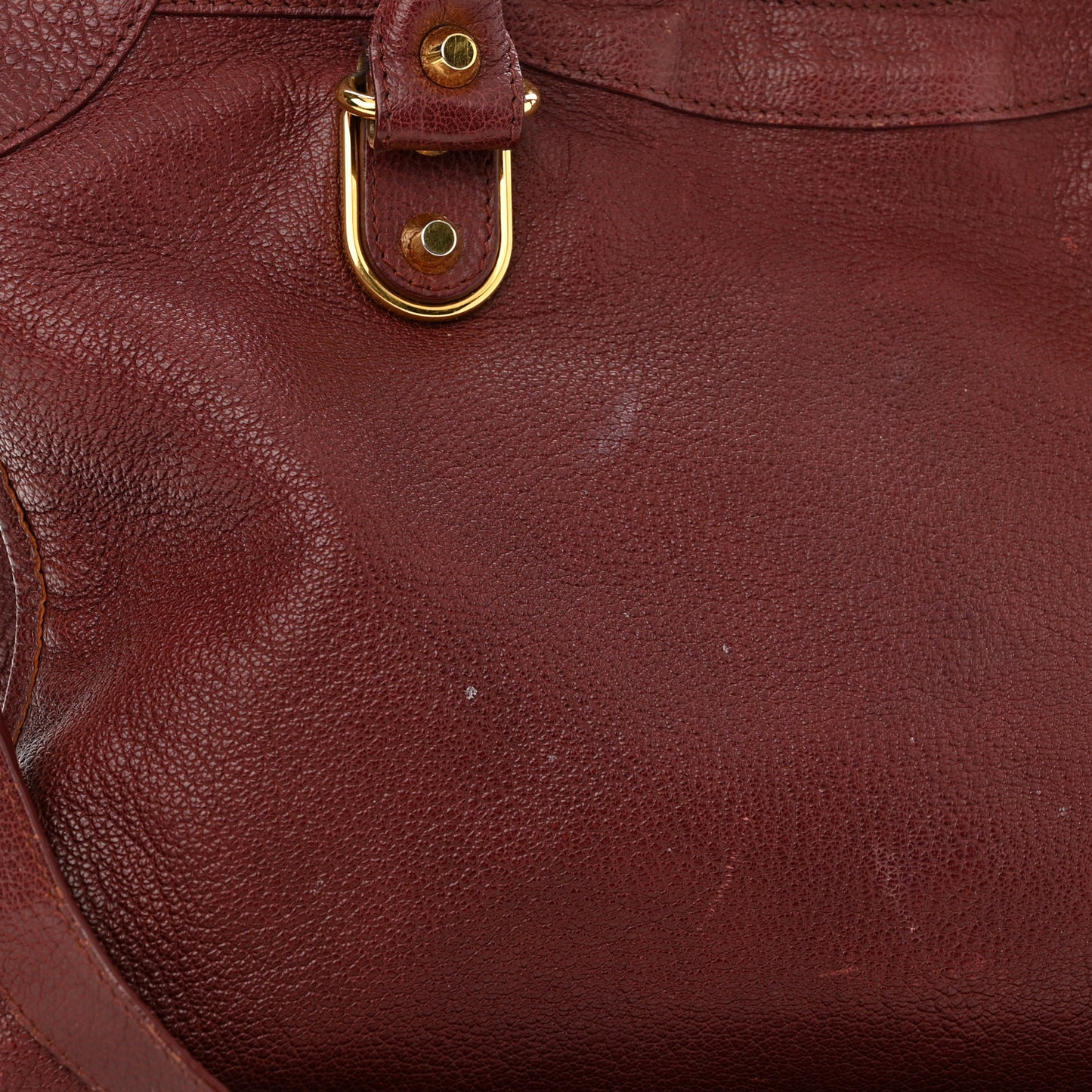 Chevre Gold Metallic Edge Hardware City Bordeaux