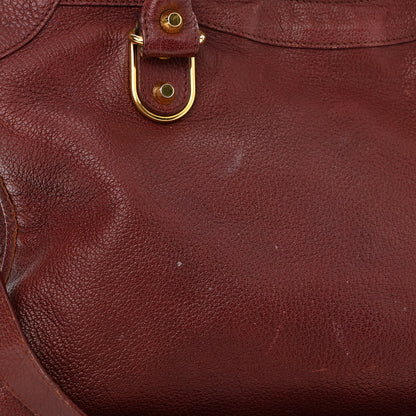 Balenciaga Chevre Gold Metallic Edge Hardware City Bordeaux 11 of 13