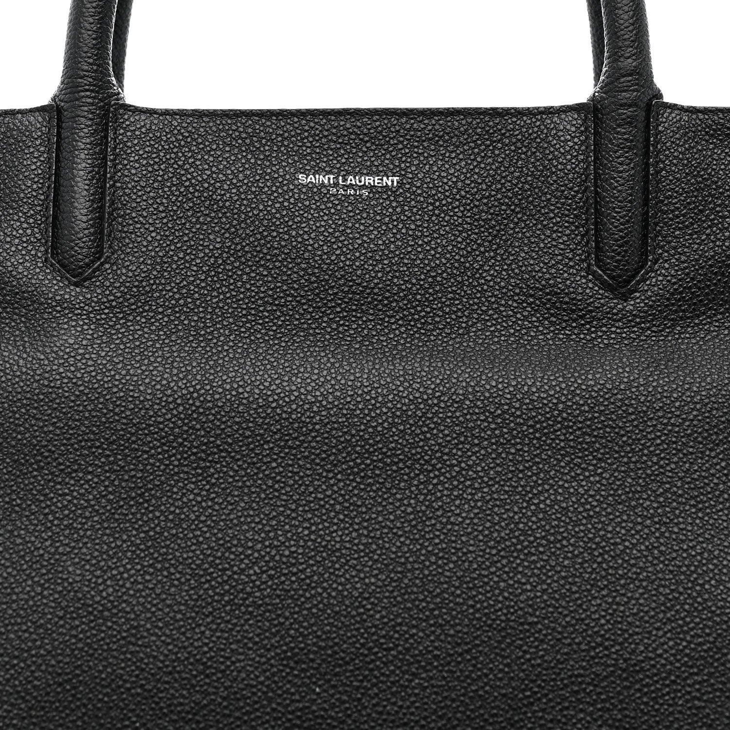 Saint Laurent Grained Calfskin Medium Cabas Rive Gauche Black 14 of 41