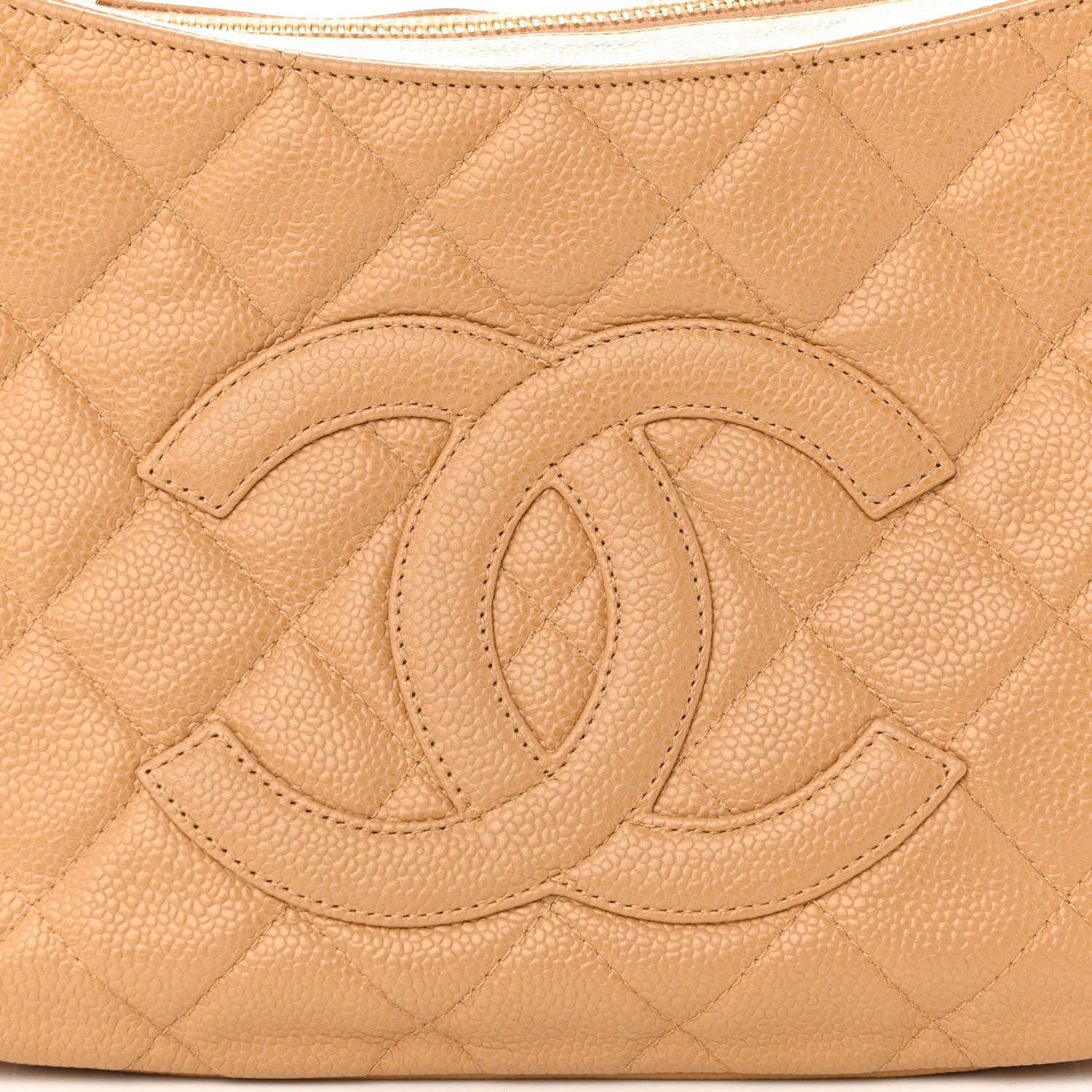 Chanel Caviar Quilted Timeless CC Shoulder Bag Beige 8 of 12