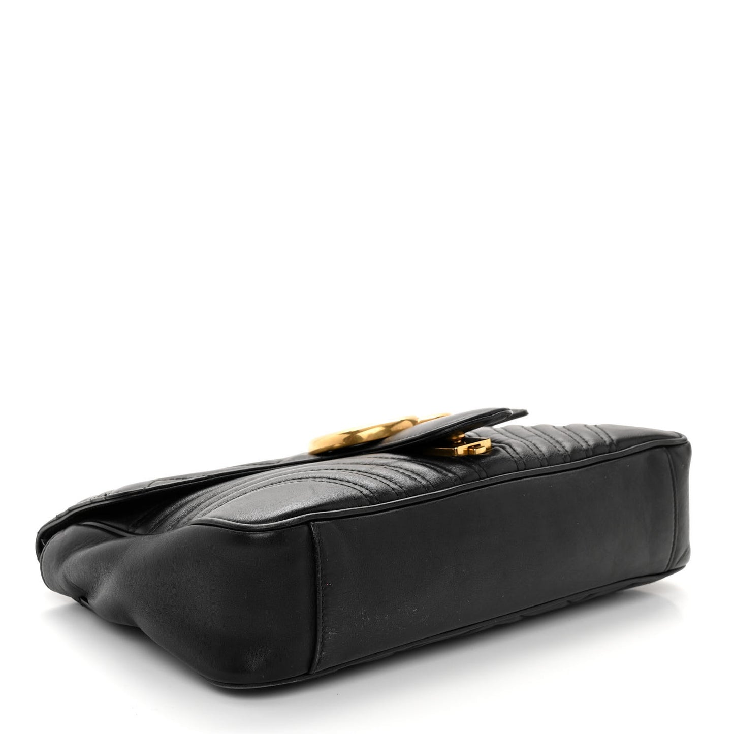 Calfskin Matelasse Medium GG Marmont Shoulder Bag Black