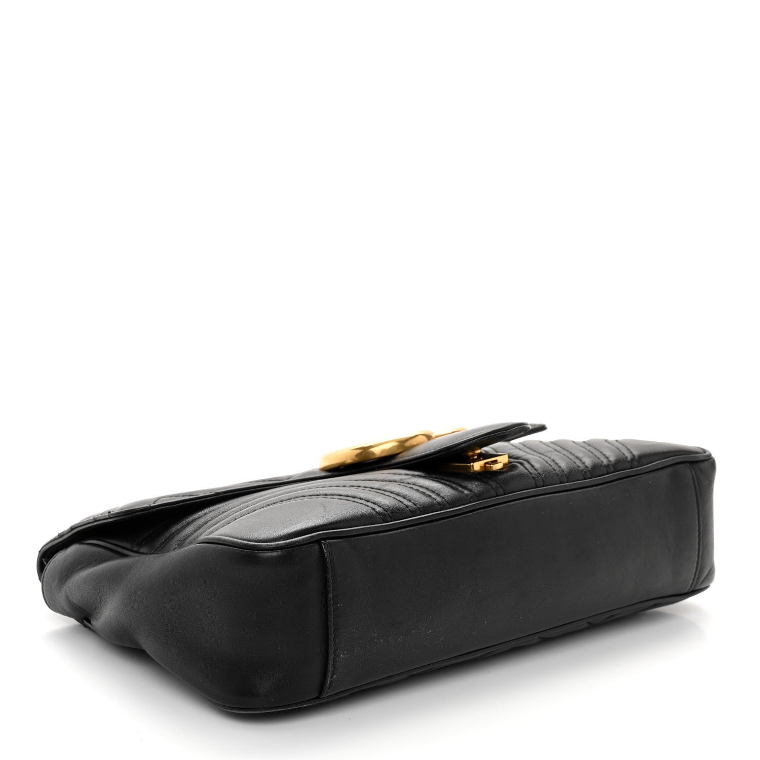 Gucci Calfskin Matelasse Medium GG Marmont Shoulder Bag Black 4 of 9