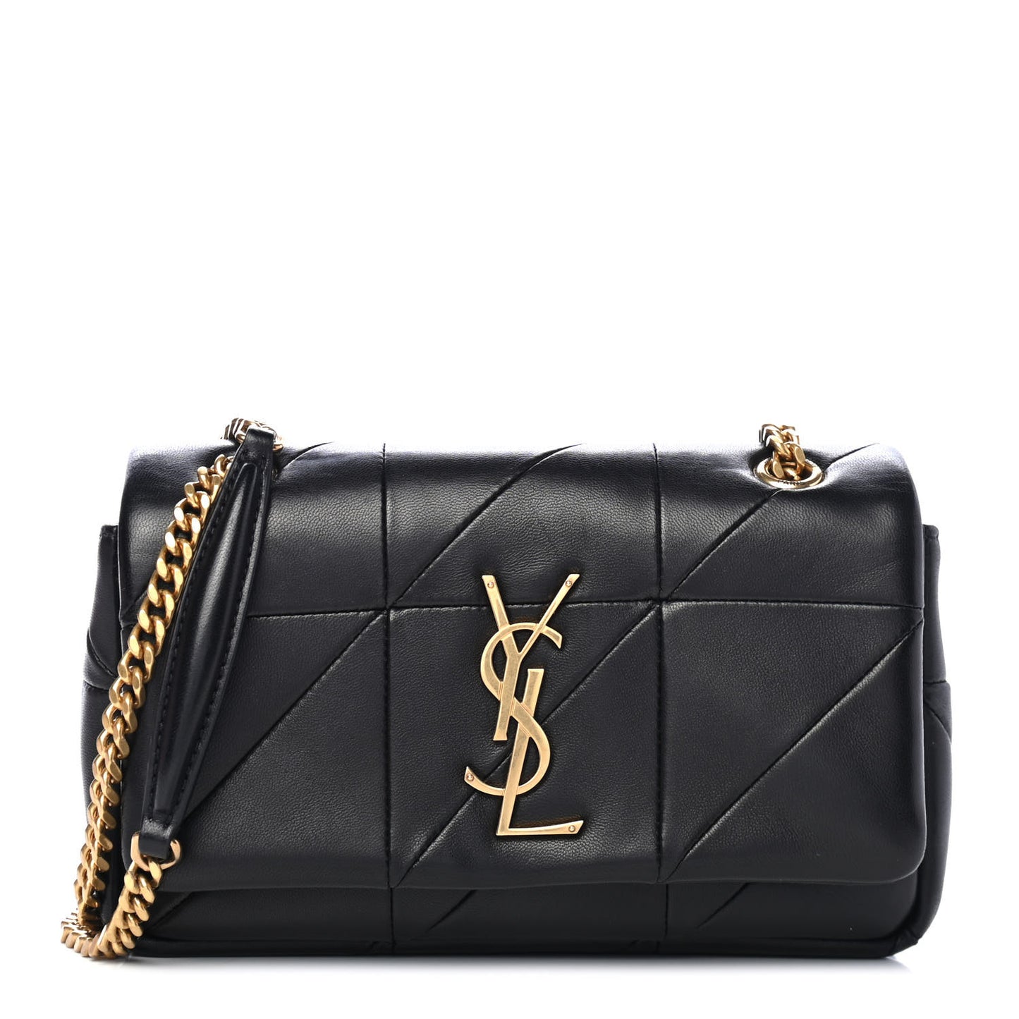Lambskin Patchwork Monogram Small Jamie Black
