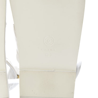 Chanel Grained Calfskin Velcro Dad Sandals 40 White 6 of 9