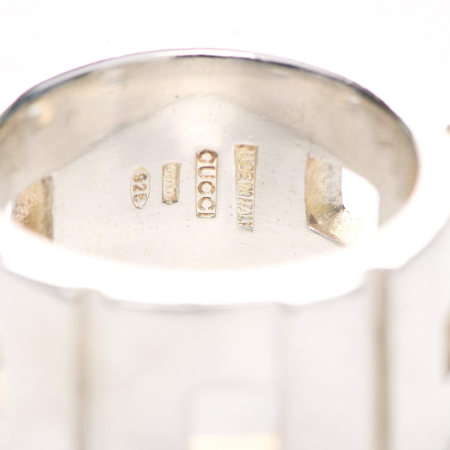 Gucci Sterling Silver Cutout Band Ring 57 8 4 of 5
