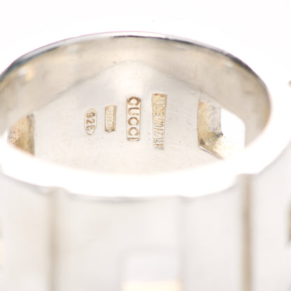Gucci Sterling Silver Cutout Band Ring 57 8 4 of 5