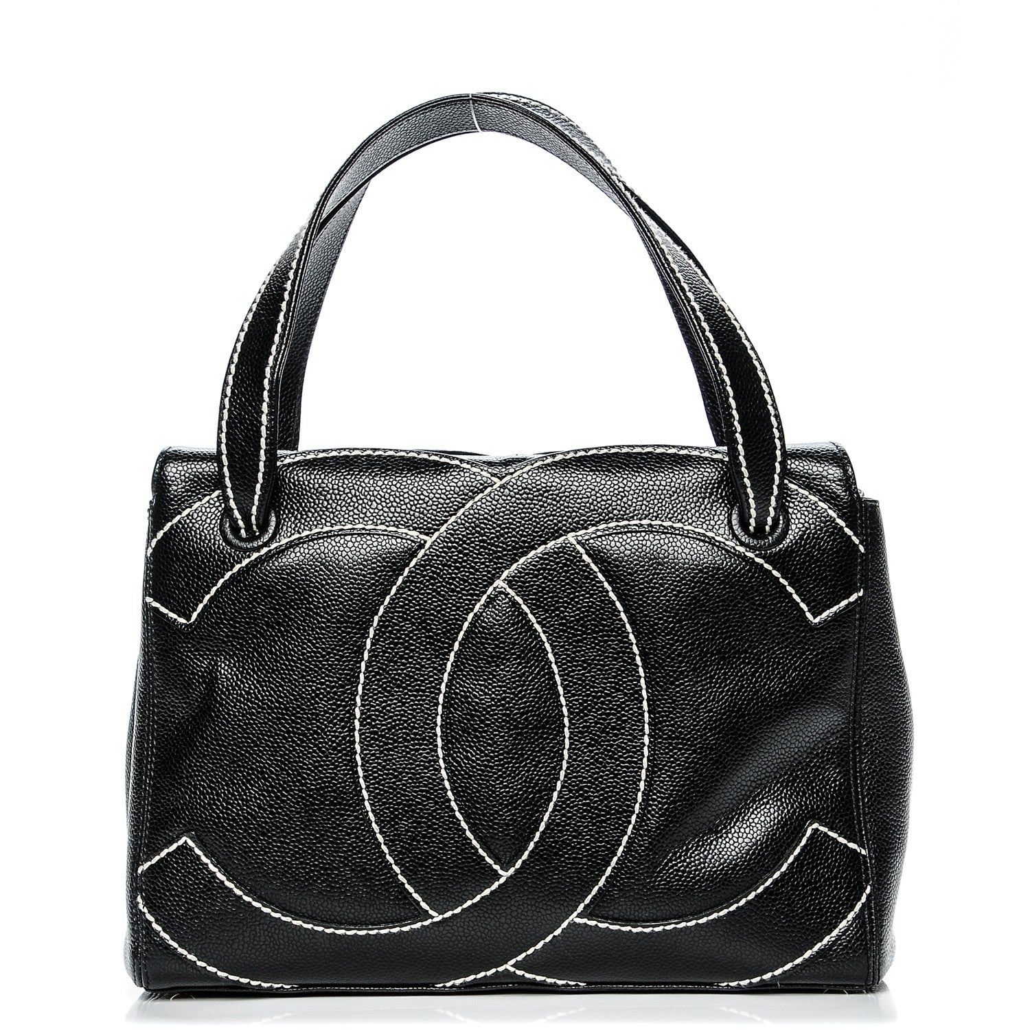 Chanel Caviar CC Stitched Small Tote Black 1 of 7