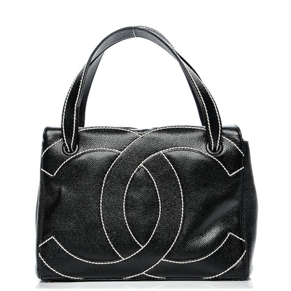 Chanel Caviar CC Stitched Small Tote Black 1 of 7