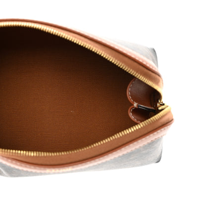 Celine Triomphe Canvas Calfskin Small Cosmetic Pouch Tan 5 of 9