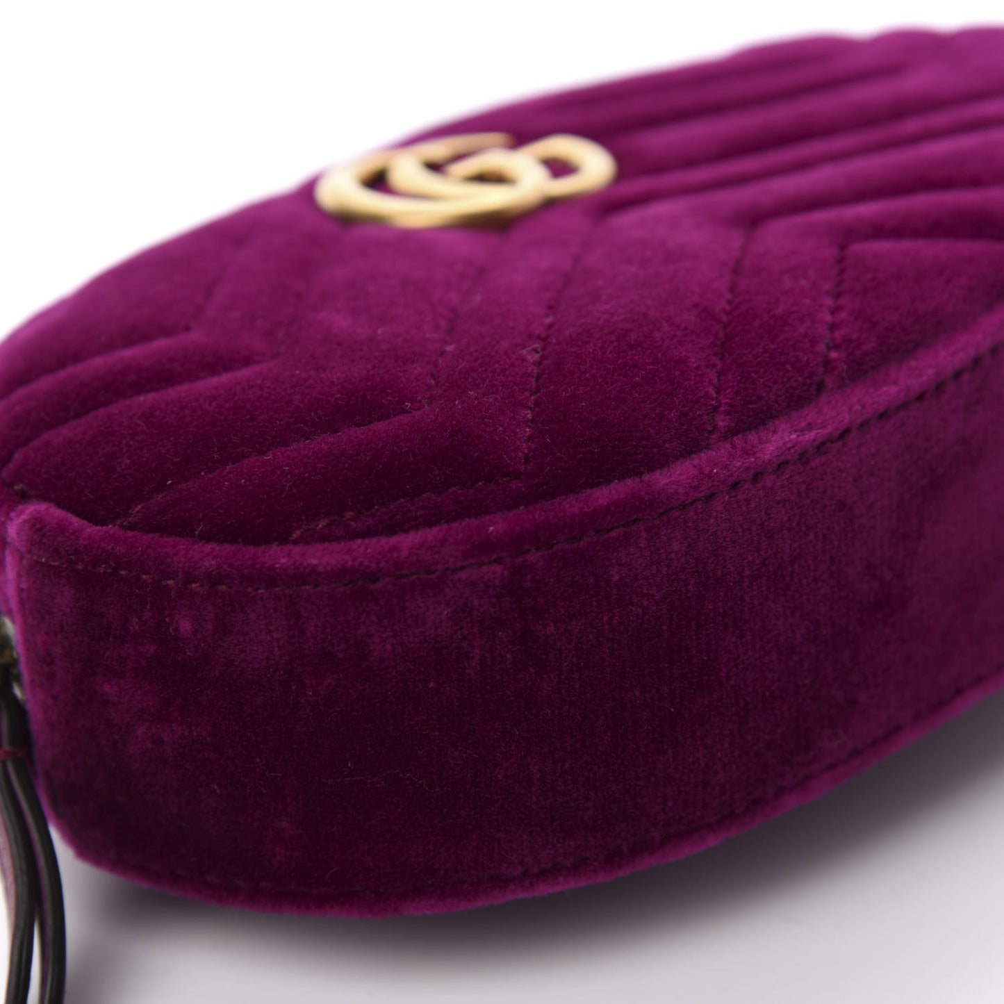 Velvet Matelasse GG Marmont Belt Bag 85 34 Fuchsia Violet Cyclamen