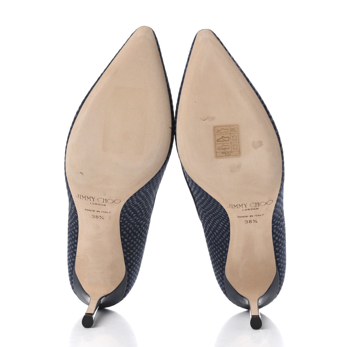 Denim Python Printed Pointy Toe Romy 85 Pumps 38.5 Navy