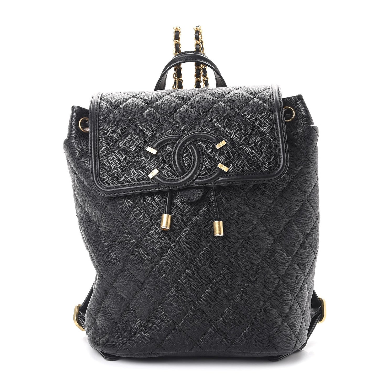Caviar Quilted Filigree Backpack Black