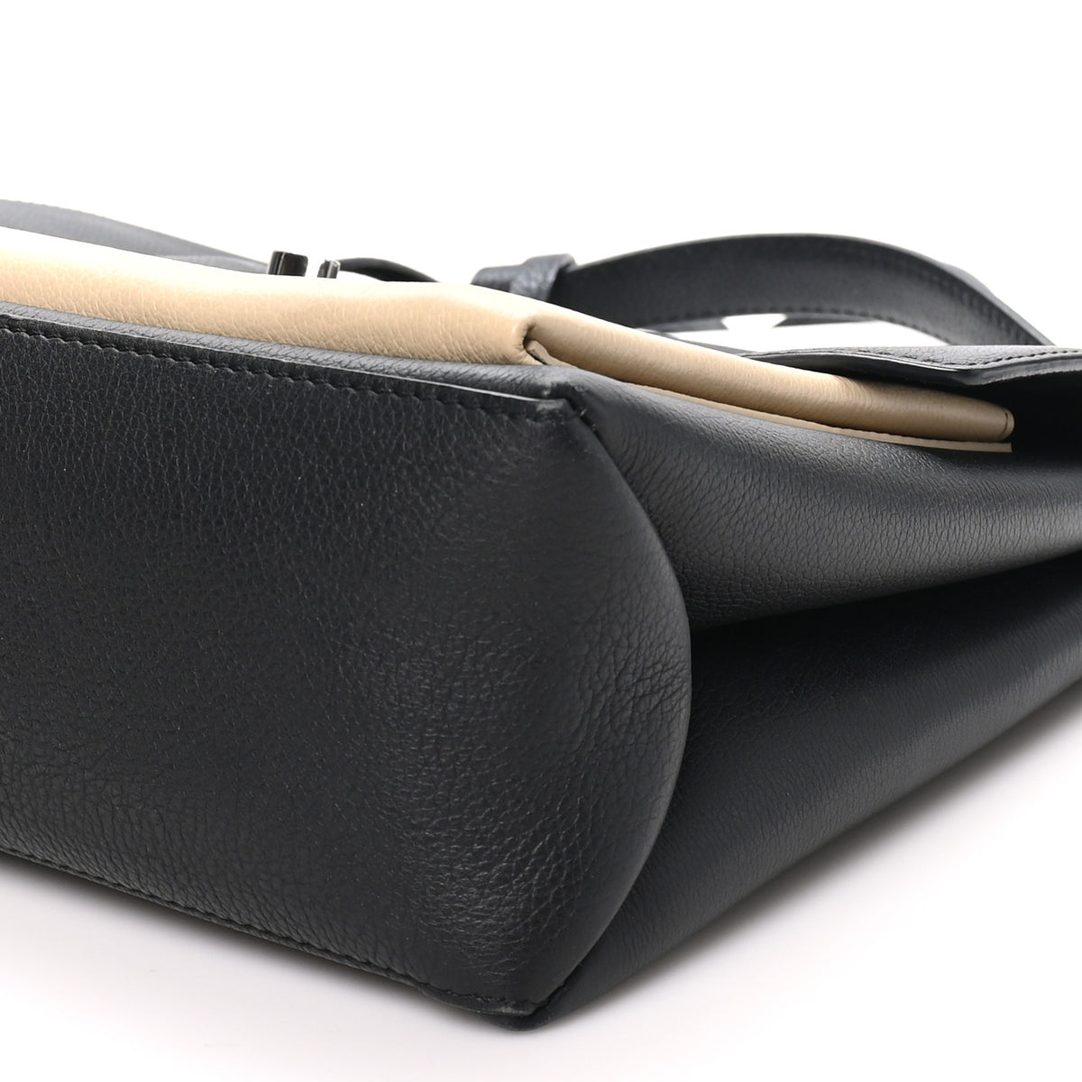 Soft Calfskin My Lockme Top Handle Vanille Black
