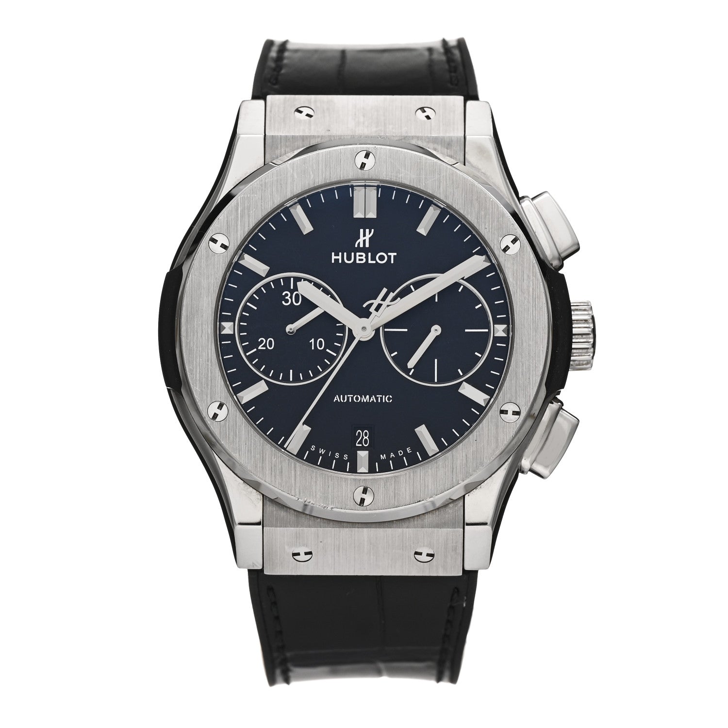 Hublot Titanium Alligator 42mm Classic Fusion Chronograph Automatic Watch Black 541.NX.1171.RX 1 of 4