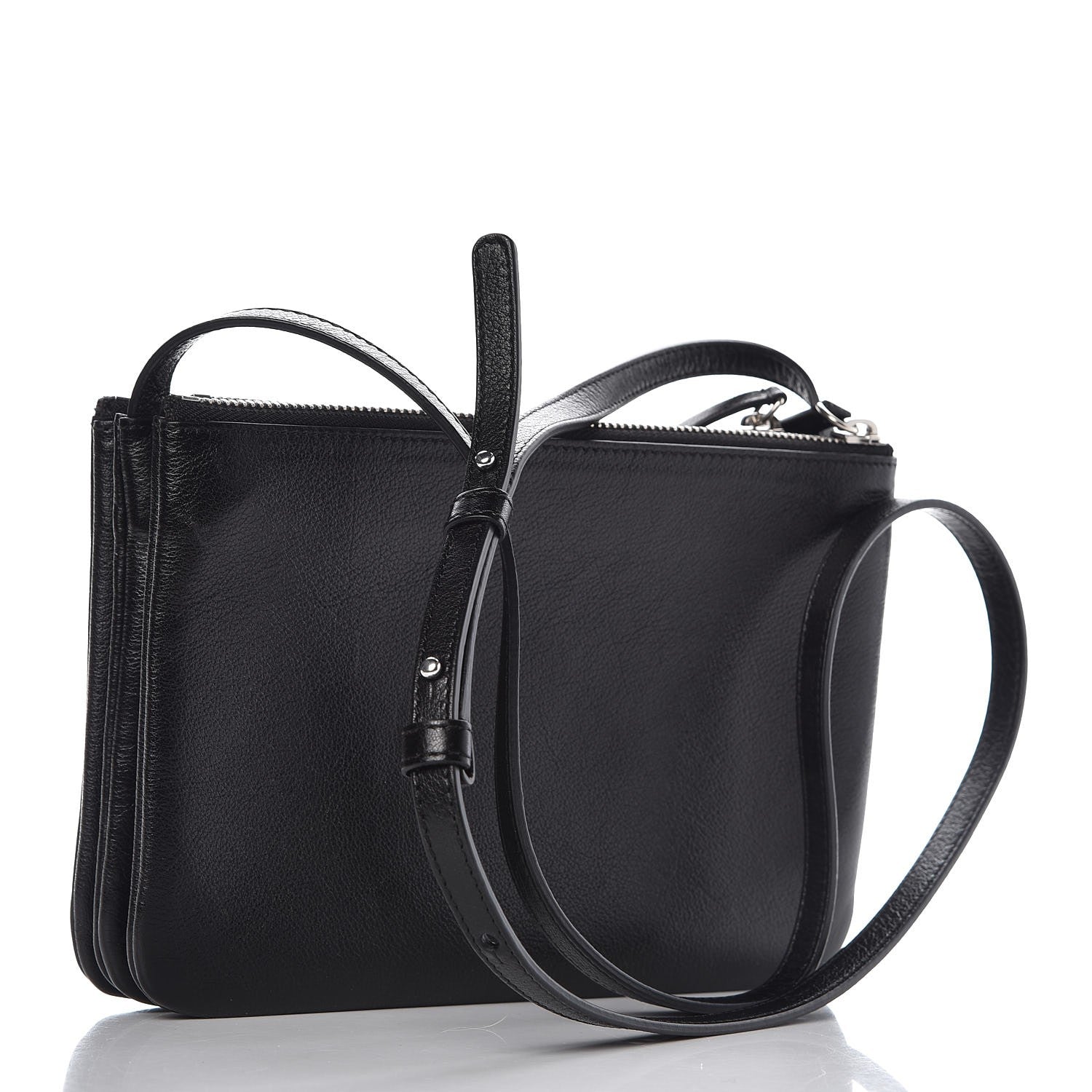 Celine Lambskin Small Trio Crossbody Bag Black 3 of 11