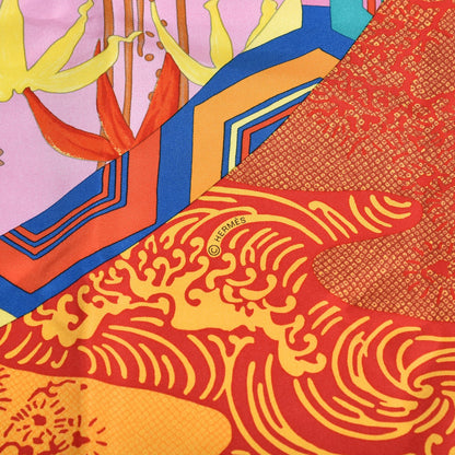 Hermes Silk Ex Libris En Monogram Kimonos Scarf 90 5 of 6
