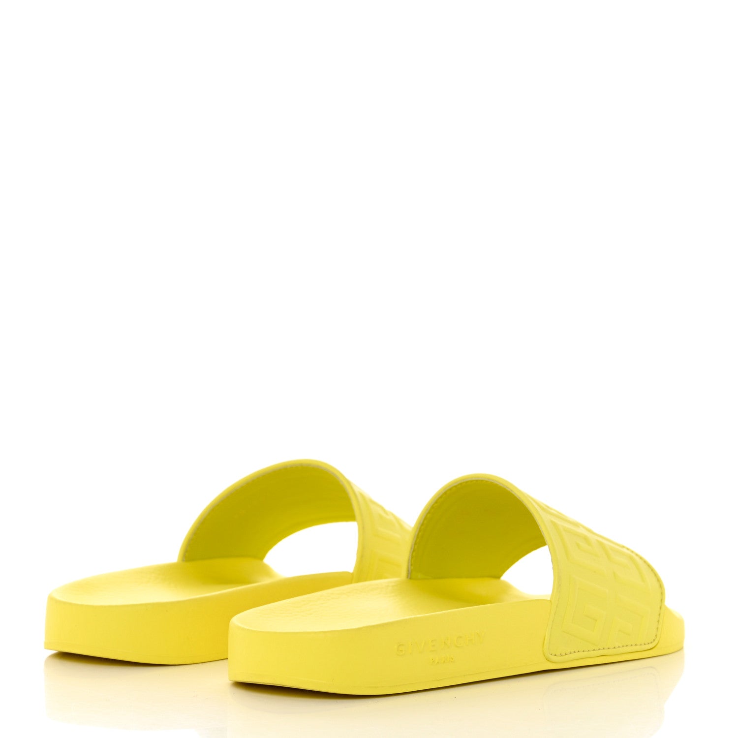 Givenchy Rubber Logo 4G Pool Slide Sandals 38 Fluo Yellow 4 of 10