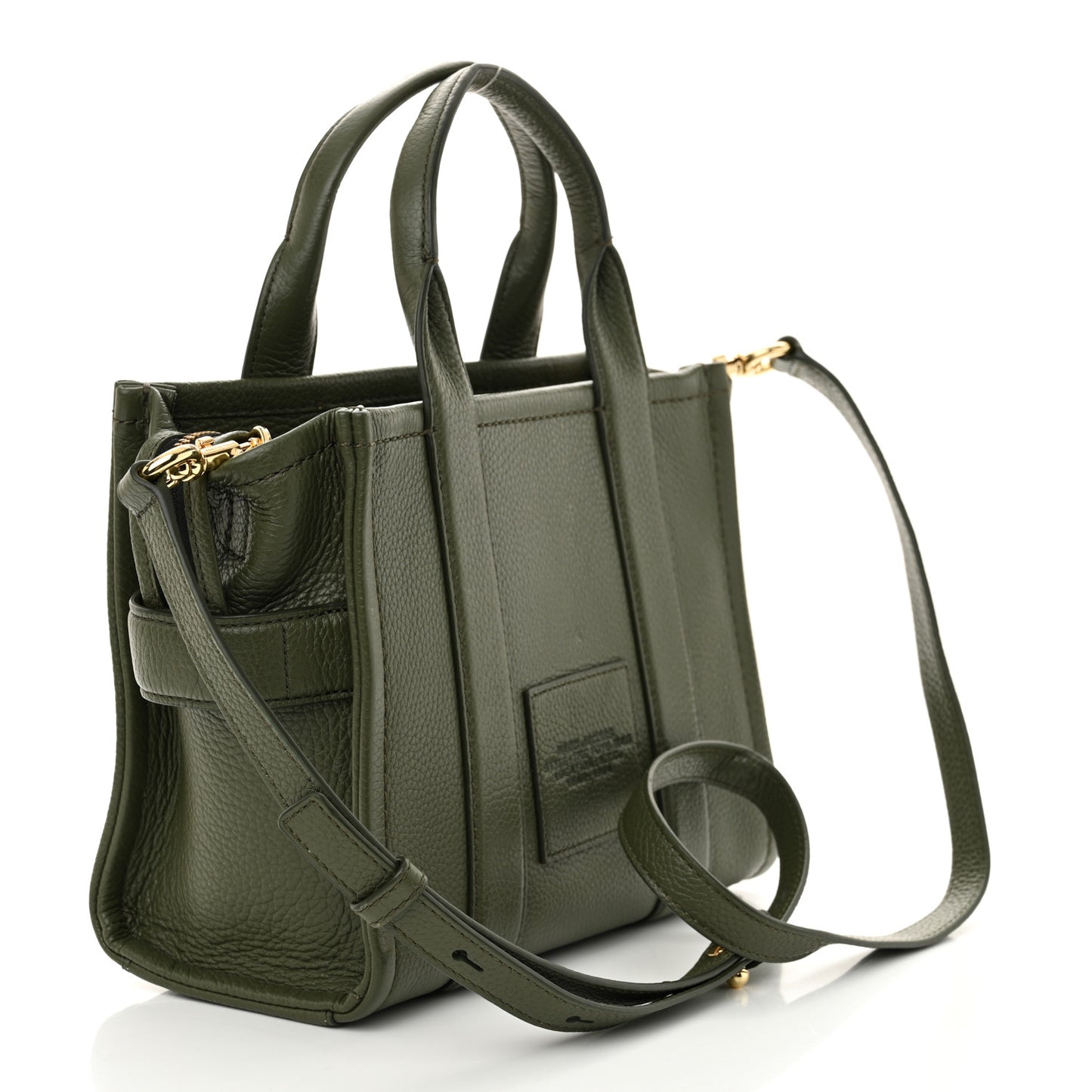 Grained Calfskin Small The Tote Bag Bronze Green