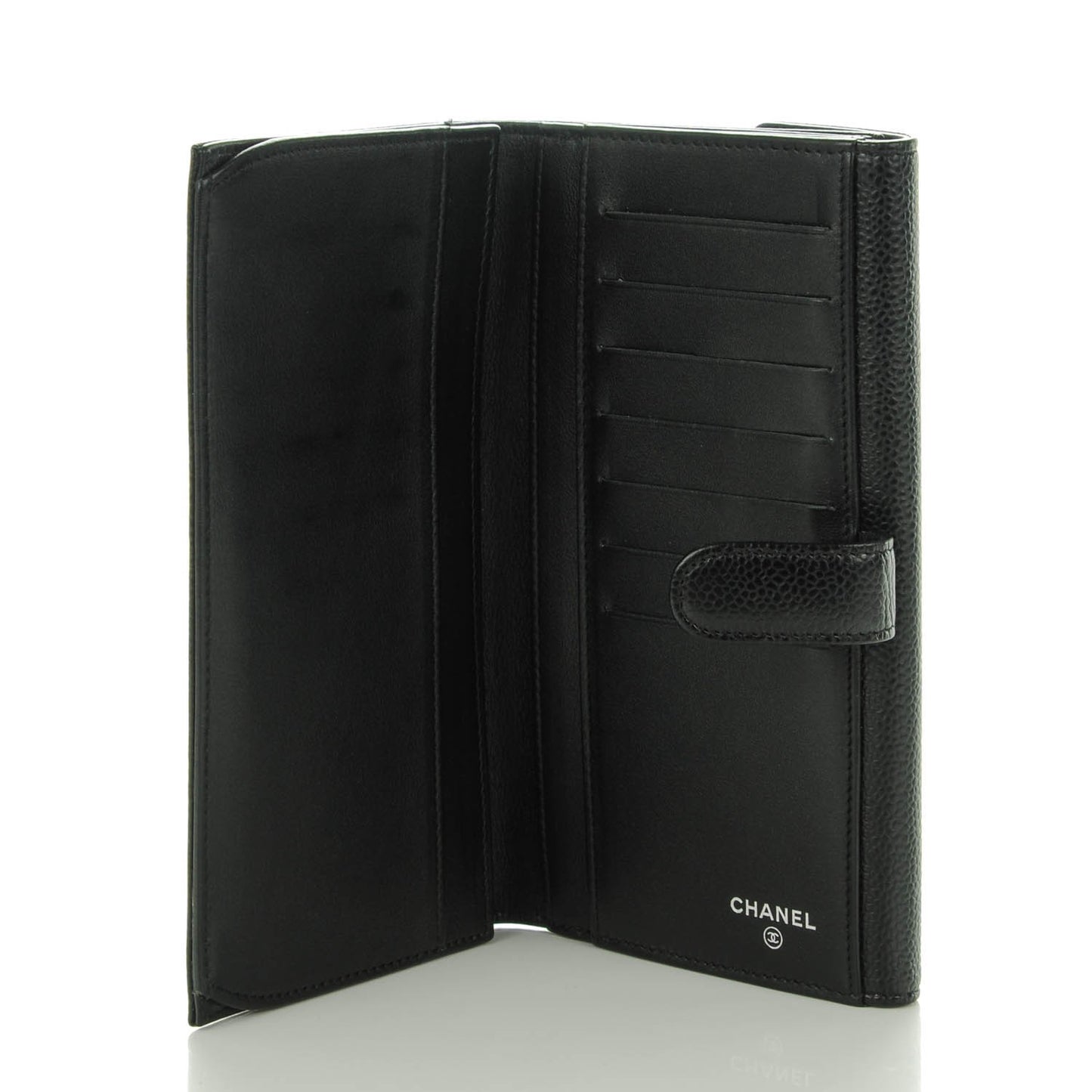 Caviar CC Long Flap Wallet Black