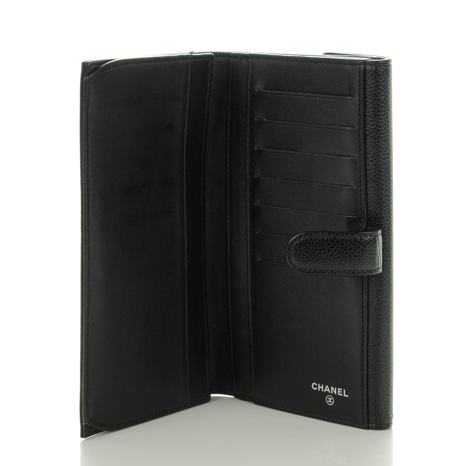 Chanel Caviar CC Long Flap Wallet Black 5 of 7