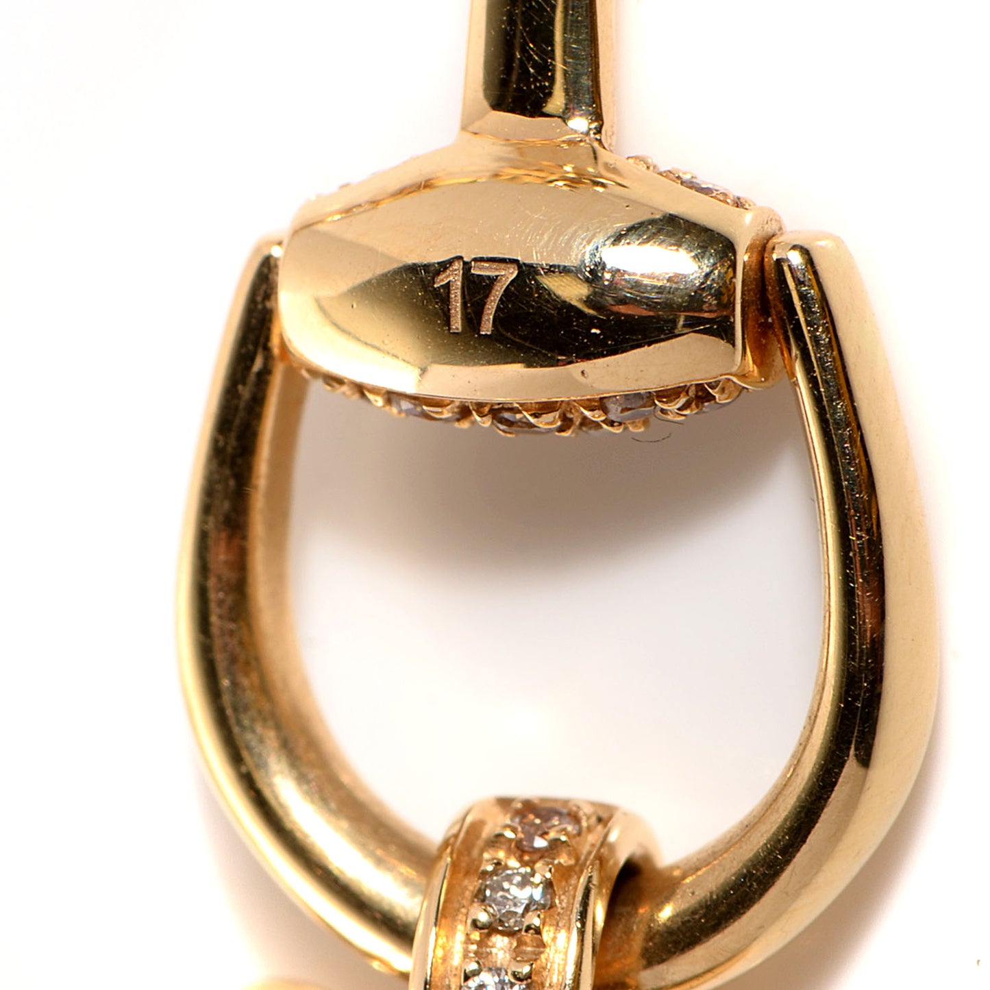 18K Yellow Gold Diamond Pave Horsebit Bracelet