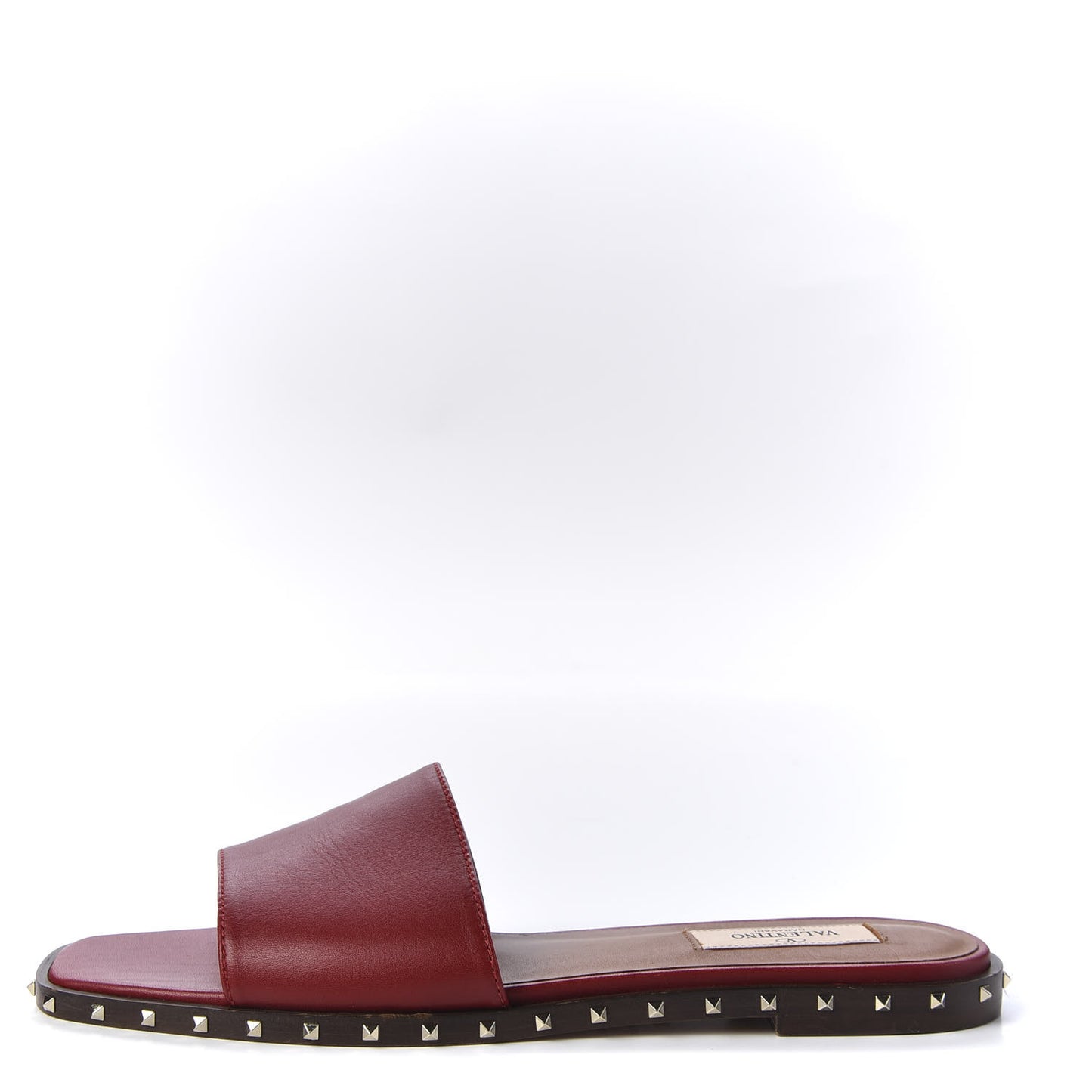 Nappa Soul Rockstud Flat Slide Sandals 38 Rosso