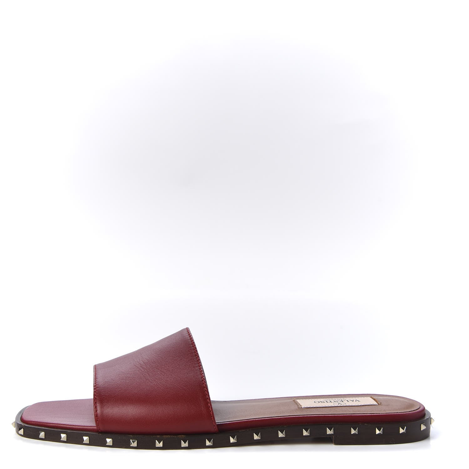 Valentino Garavani Nappa Soul Rockstud Flat Slide Sandals 38 Rosso 1 of 10