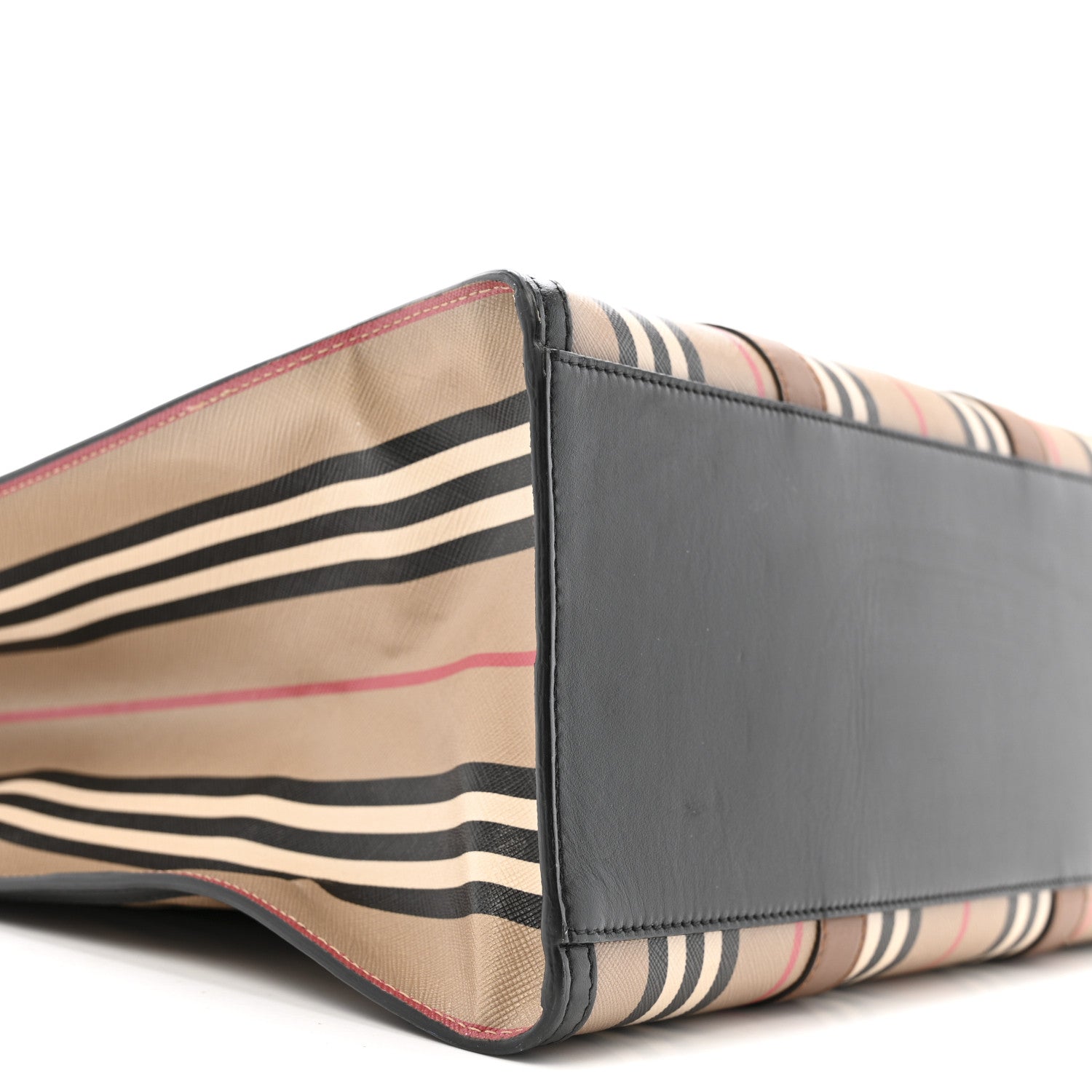 Burberry E-Canvas Stripe Book Tote Tan Archive Beige 9 of 15
