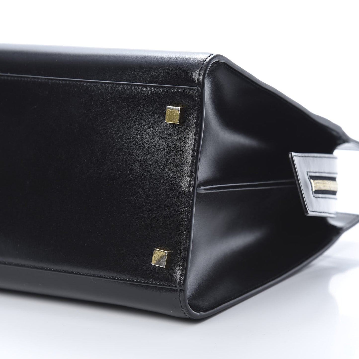 Shiny Calfskin Medium Uptown Tote Black