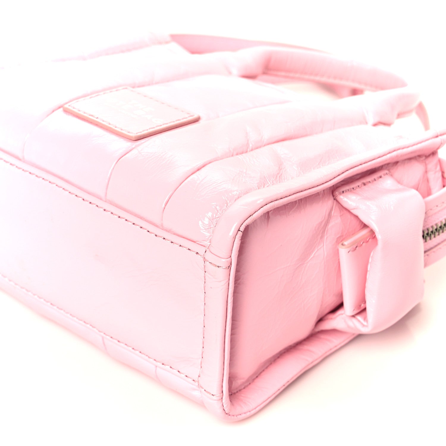 Marc Jacobs Shiny Crinkled Calfskin Mini The Tote Bag Pink 11 of 11