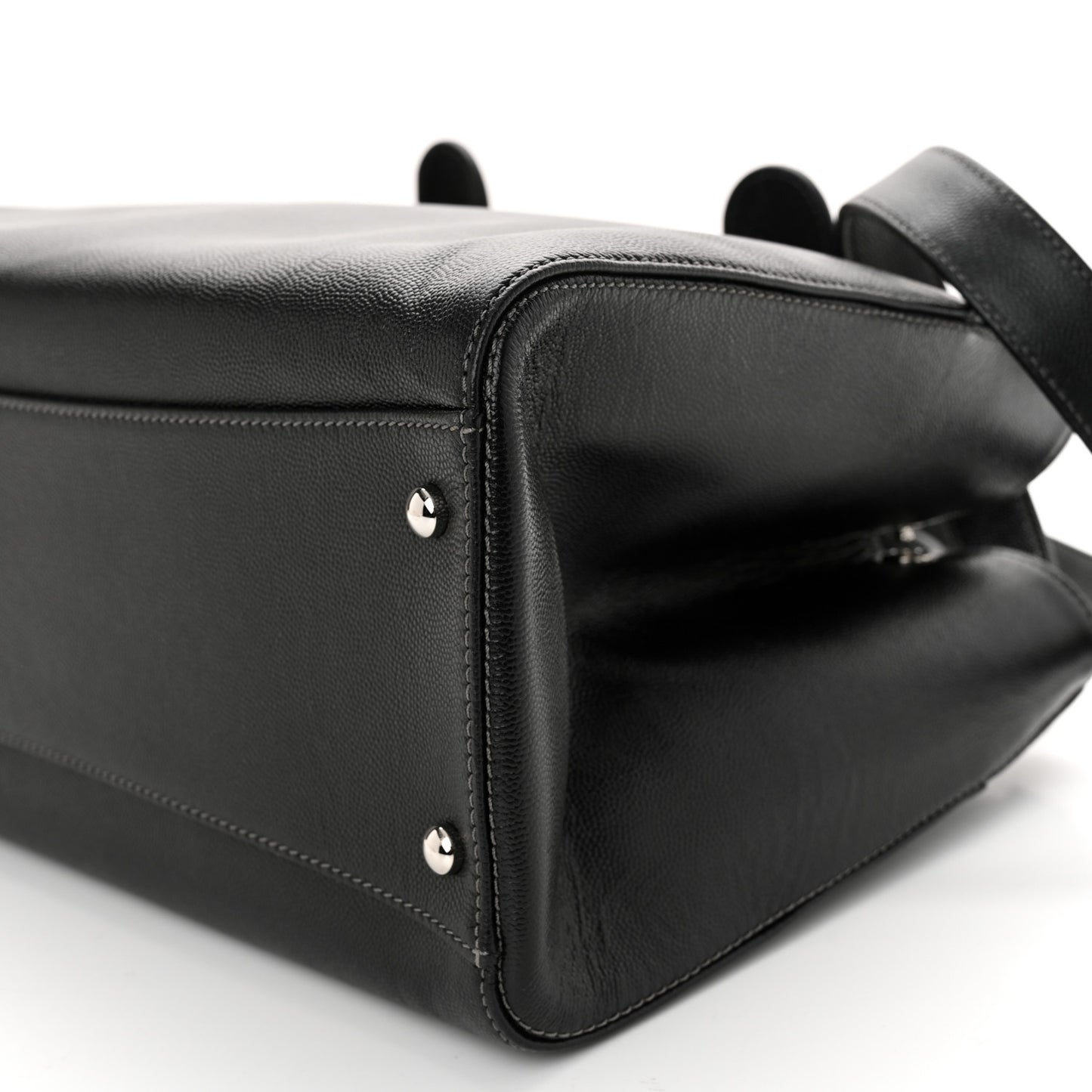 Caviar Medium Cerf Executive Shopper Tote Black