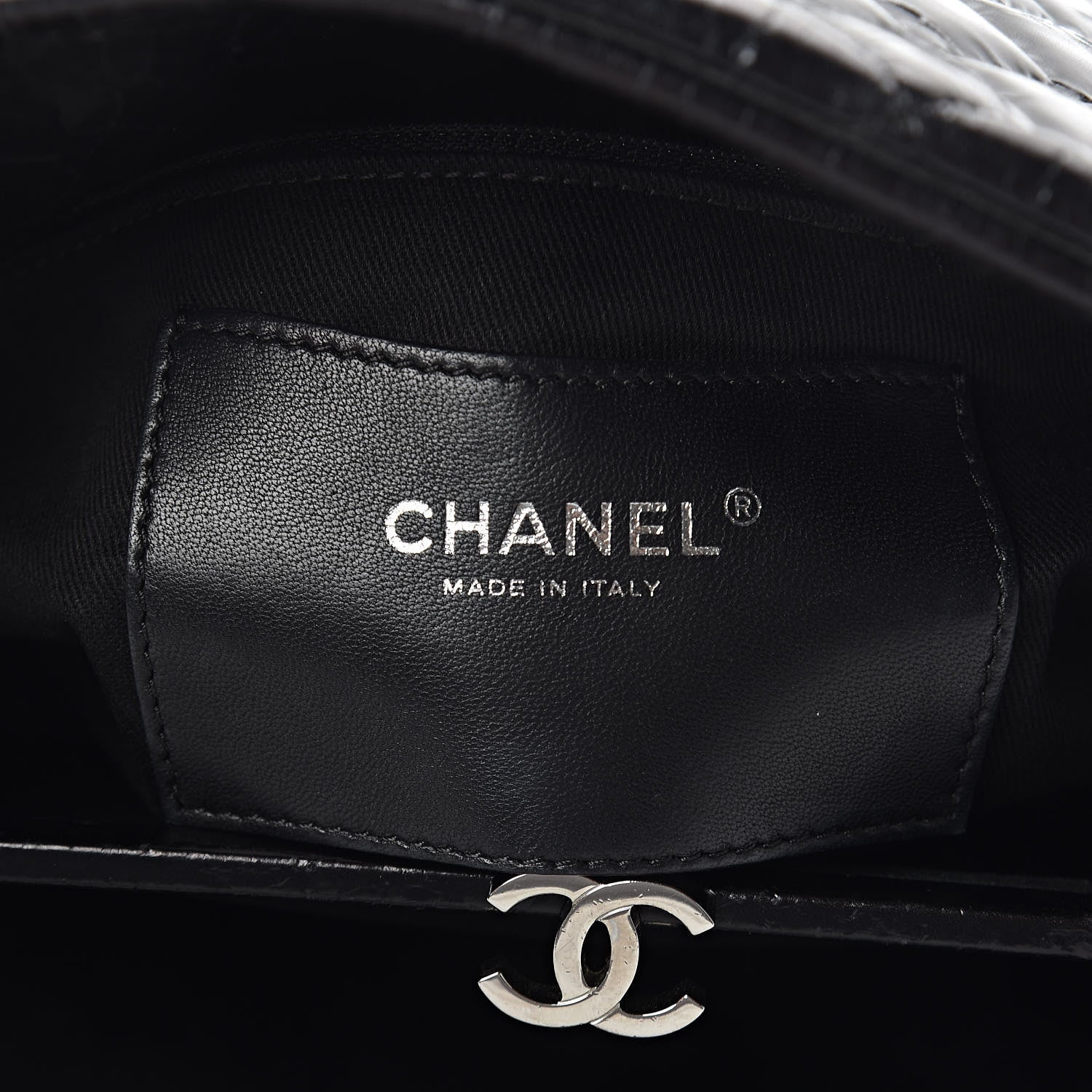 Chanel Glazed Calfskin Quilted Large Just Mademoiselle Bowling Bag Black 6 of 10