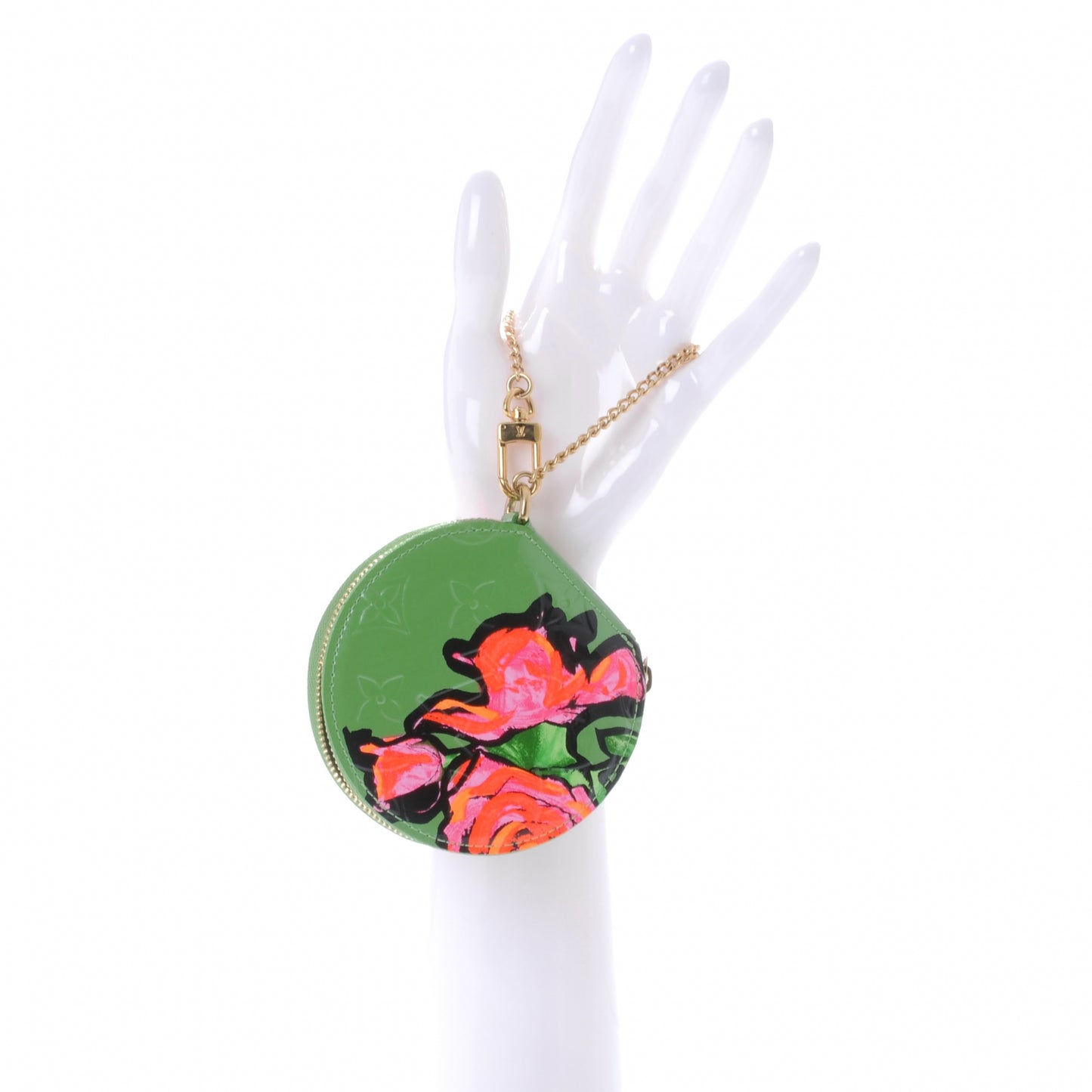Vernis Roses Chapeau Coin Purse Vert Tonic
