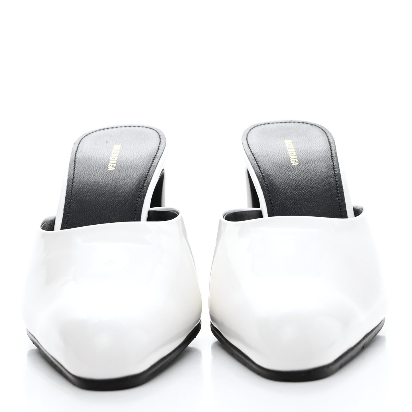 Patinated Calfskin Mule Pumps 37.5 Optic White