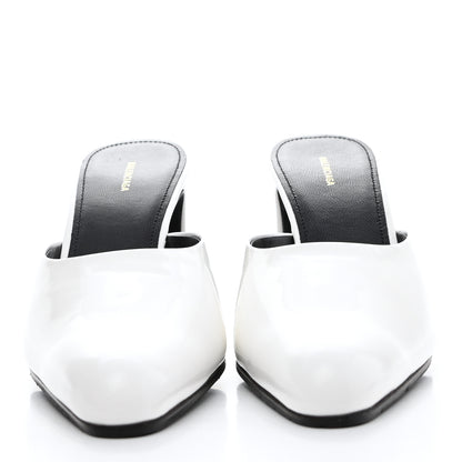 Balenciaga Patinated Calfskin Mule Pumps 37.5 Optic White 2 of 8