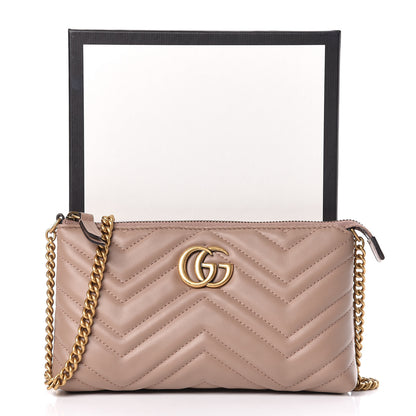Gucci Calfskin Matelasse Mini GG Marmont Chain Bag Porcelain Rose 12 of 12