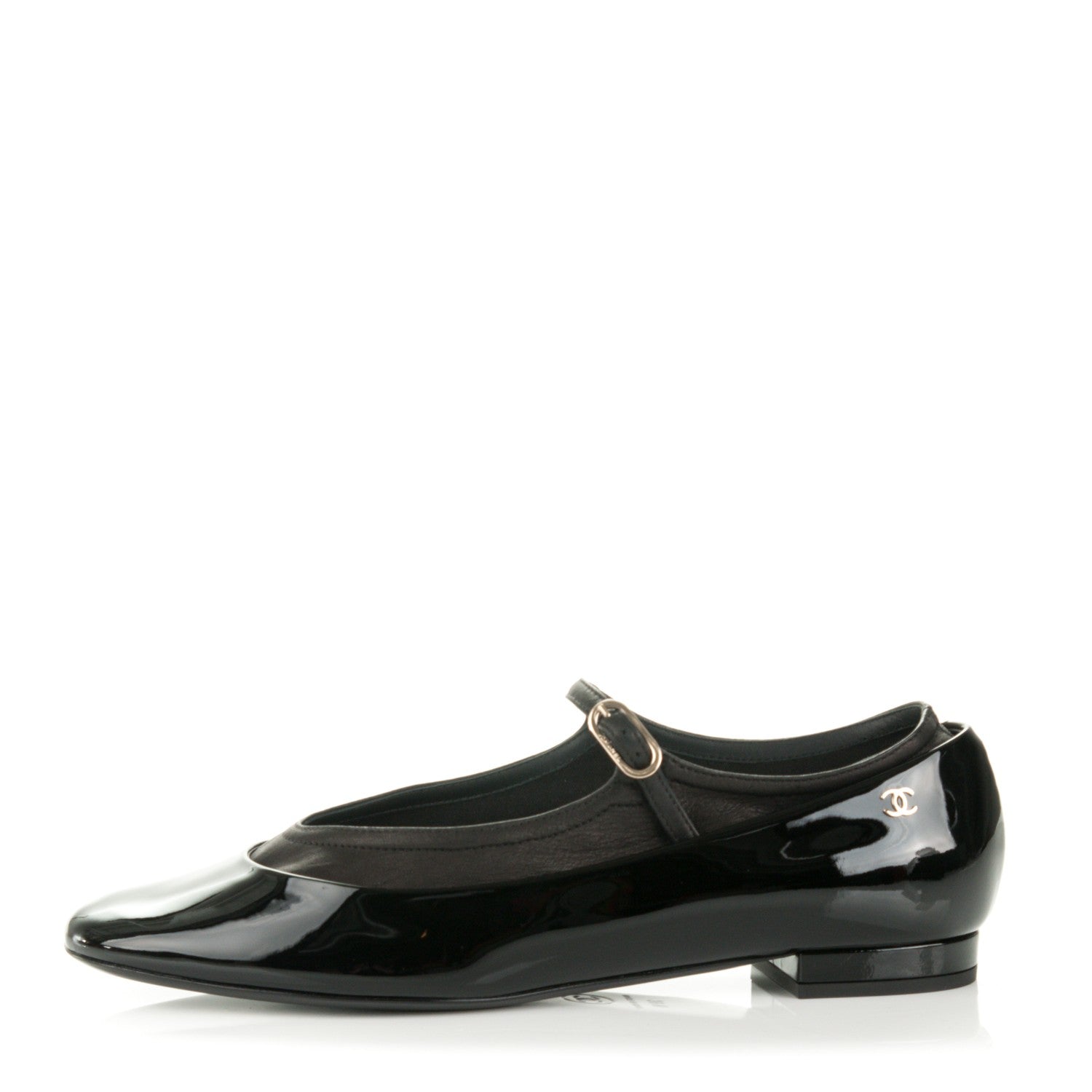 Chanel Patent Calfskin Mary Jane Ballerina Flats 39.5 Black 1 of 7