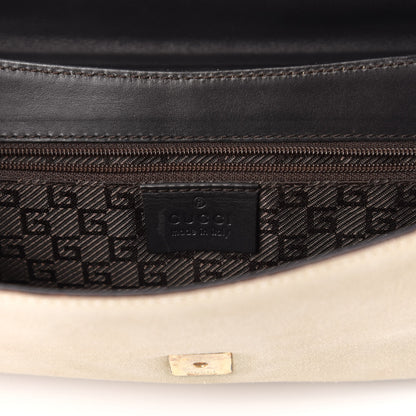 Gucci Suede Bamboo Handle Shoulder Bag White 8 of 11
