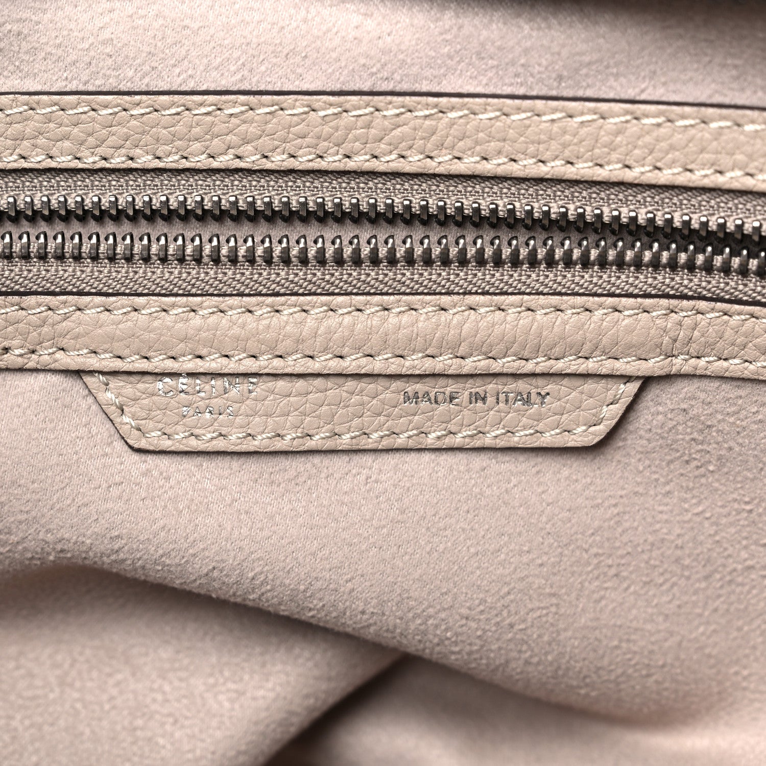 Celine Drummed Calfskin Mini Luggage Souris 5 of 7
